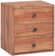 Noční skříňka 3 zásuvky 35x25x35 cm masivní recyklované dřevo - Noční stolek