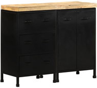 Příborník se 3 zásuvkami a 2 dvířky hrubé mangovníkové dřevo - Příborník