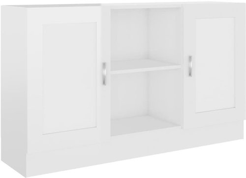 Příborník bílý vysoký lesk 120 × 30,5 × 70 cm dřevotříska - Příborník - Main image