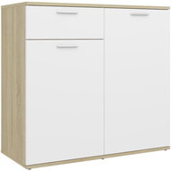 Příborník bílý a dub sonoma 80 × 36 × 75 cm dřevotříska - Příborník