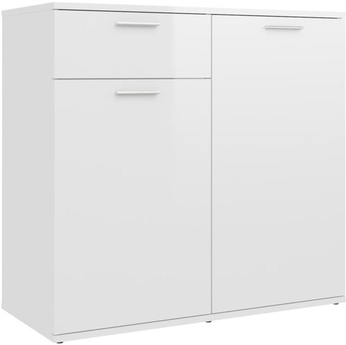 Příborník bílý s vysokým leskem 80 × 36 × 75 cm dřevotříska - Sideboard - Main image