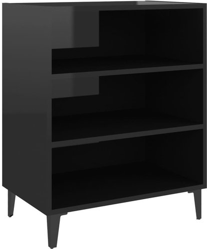 Příborník černý s vysokým leskem 57 × 35 × 70 cm dřevotříska - Příborník - Main image