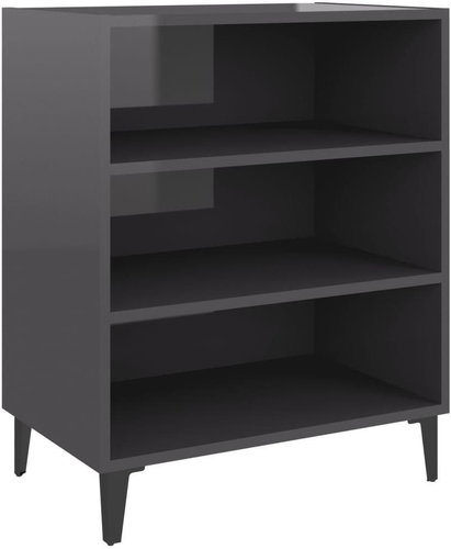 Příborník šedý vysokým leskem 57 × 35 × 70 cm dřevotříska - Příborník - Main image