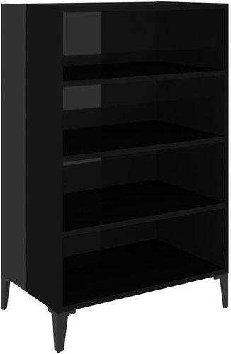 Příborník černý s vysokým leskem 57 × 35 × 90 cm dřevotříska - Příborník - Main image
