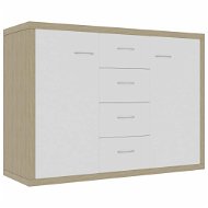 Příborník bílý a dub sonoma 88 × 30 × 65 cm dřevotříska - Příborník