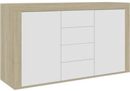 Příborník bílý a dub sonoma 120 × 36 × 69 cm dřevotříska - Příborník