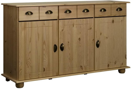 Příborník 134 × 39 × 79,5 cm masivní borové dřevo - Příborník - Main image