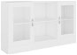 Prosklená skříň bílá 120 × 30,5 × 70 cm dřevotříska - Příborník