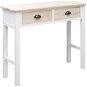 Konzolový stolek bílý a přírodní 90 × 30 × 77 cm dřevo - Konzolový stolík