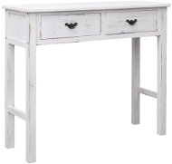 Konzolový stolek bílý s patinou 90 × 30 × 77 cm dřevo - Konzolový stolek