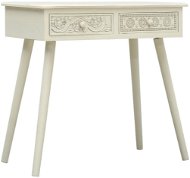 Konzolový stolík 2 zásuvky vyrezávaný sivý 80 × 40 × 77,8 cm drevo - Konzolový stolík