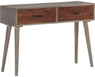 Konzolový stolík sivý 110 × 35 × 75 cm masívny hrubý mangovník - Konzolový stolík