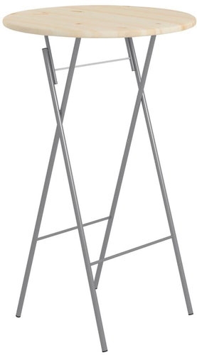 Skládací barový stolek 60 × 113 cm ocel a přírodní borové dřevo - Barový stůl - Main image