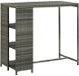 Barový stolek s úložným regálem šedý 120x60x110 cm polyratan - Barový stůl