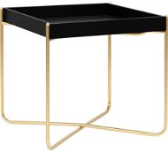 Jedálenský stôl čierny a zlatý 38 × 38 × 38,5 cm MDF - Jedálenský stôl