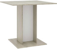 Jídelní stůl bílý a dub sonoma 80 × 80 × 75 cm dřevotříska - Jídelní stůl