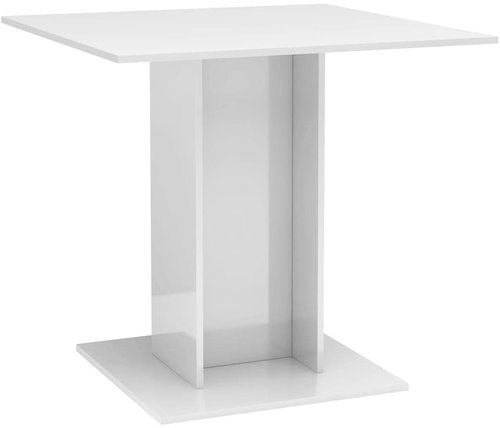 Jídelní stůl bílý s vysokým leskem 80 × 80 × 75 cm dřevotříska - Jídelní stůl - Main image