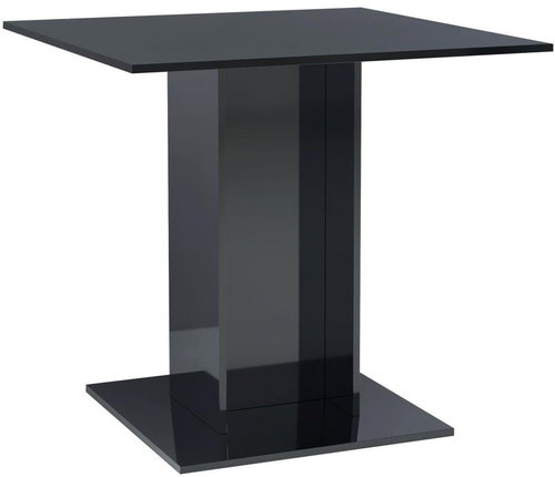 Jídelní stůl černý s vysokým leskem 80 × 80 × 75 cm dřevotříska - Jídelní stůl - Main image