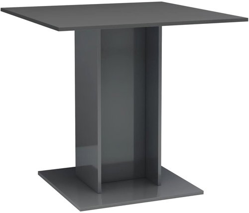 Jídelní stůl šedý s vysokým leskem 80 × 80 × 75 cm dřevotříska - Jídelní stůl - Main image