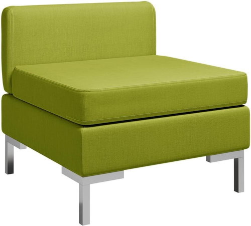 Dílčí středová pohovka s poduškou textil zelená - Pohovka - Main image