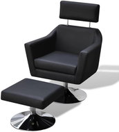 TV křeslo černé umělá kůže - Křeslo