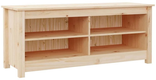 Bench with shoe rack 110 × 38 × 45,5 cm, solid pine - Shoe Rack - Main image
