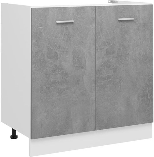 Skříňka pod dřez betonově šedá 80 × 46 × 81,5 cm dřevotříska - Cupboard - Main image