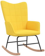Houpací křeslo hořčicově žluté textil - Rocking Chair