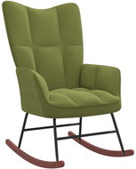 Houpací křeslo světle zelená samet - Rocking Chair