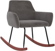 Houpací křeslo tmavě šedé samet - Rocking Chair