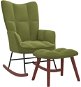 Houpací křeslo se stoličkou světle zelené samet - Rocking Chair