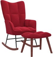 Houpací křeslo se stoličkou vínové samet, 328155 - Rocking Chair