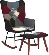 Hojdacie kreslo so stoličkou patchwork textil - Hojdacie kreslo