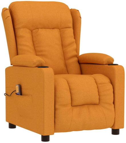 Masážní polohovací křeslo žluté textil - Massage Chair - Main image