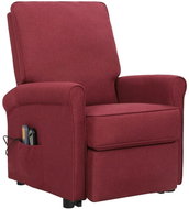 Masážní zvedací polohovací křeslo vínové textil - Massage Chair