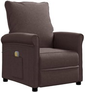Masážní polohovací křeslo tmavě hnědé textil - Massage Chair