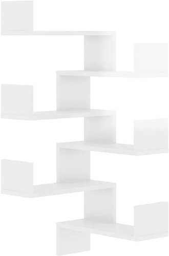 Wall corner shelves 2 pcs white glossy 40×40×50 cm chipboard - Shelf - Main image