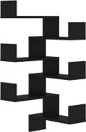 Nástěnné rohové police 2 ks černé 40 × 40 × 50 cm dřevotříska - Police