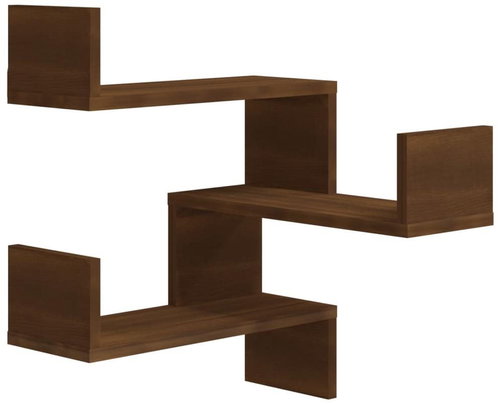 Wall corner shelf brown oak 40×40×50 cm composite wood - Shelf - Main image