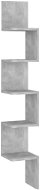 Nástenná rohová polica betónovo sivá 20 × 20 × 127,5 cm drevotrieska - Polica