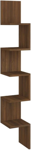 Nástěnná rohová police hnědý dub 20 × 20 × 127,5 cm kompozit - Shelf - Main image
