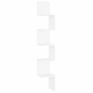 Nástenná rohová police biela 20 × 20 × 127,5 cm drevotrieska - Polica