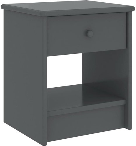 Noční stolek tmavě šedý 35 × 30 × 40 cm masivní borové dřevo - Night Stand - Main image