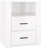 Noční stolek bílý s vysokým leskem 50×36×60 cm kompozitní dřevo - Night Stand