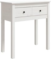 Konzolový stolek bílý 70 × 35 × 75 cm masivní borové dřevo - Konzolový stolek
