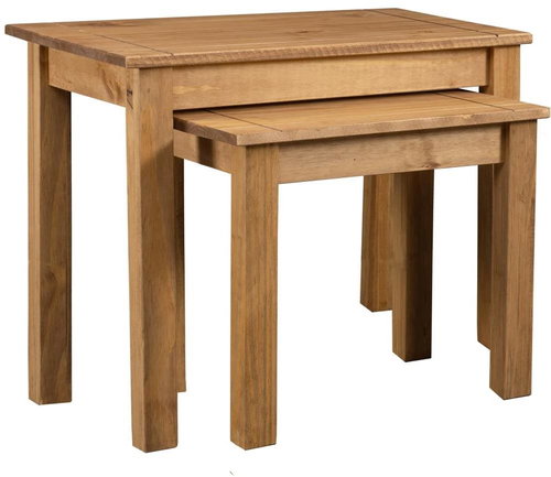Hnízdové stolky 2 ks masivní borové dřevo řada Panama - Side Table - Main image