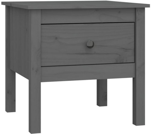 Odkládací stolek šedý 50 × 50 × 49 cm masivní borovice - Side Table - Main image
