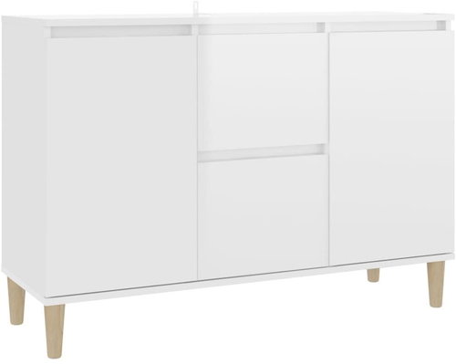 Příborník bílý s vysokým leskem 103,5 × 35 × 70 cm dřevotříska - Příborník - Main image