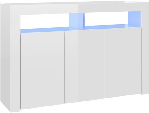 Příborník s LED osvětlením bílý vysoký lesk 115,5 × 30 × 75 cm - Příborník - Main image