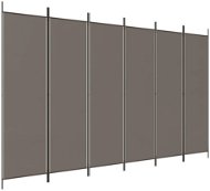 6-dielny paraván antracitový 300 × 200 cm textil - Paraván